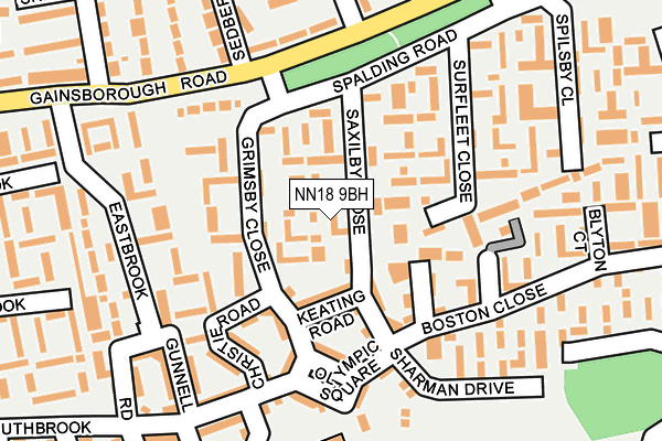 NN18 9BH map - OS OpenMap – Local (Ordnance Survey)