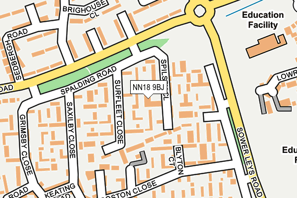 NN18 9BJ map - OS OpenMap – Local (Ordnance Survey)