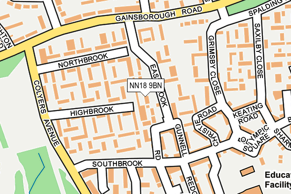NN18 9BN map - OS OpenMap – Local (Ordnance Survey)