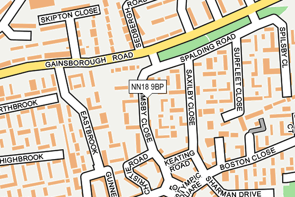 NN18 9BP map - OS OpenMap – Local (Ordnance Survey)