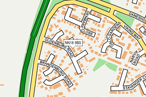 NN18 9BS map - OS OpenMap – Local (Ordnance Survey)
