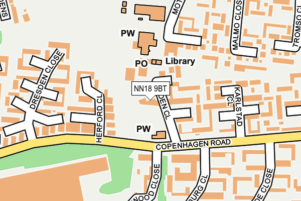 NN18 9BT map - OS OpenMap – Local (Ordnance Survey)