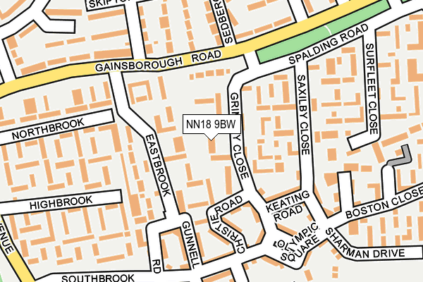 NN18 9BW map - OS OpenMap – Local (Ordnance Survey)