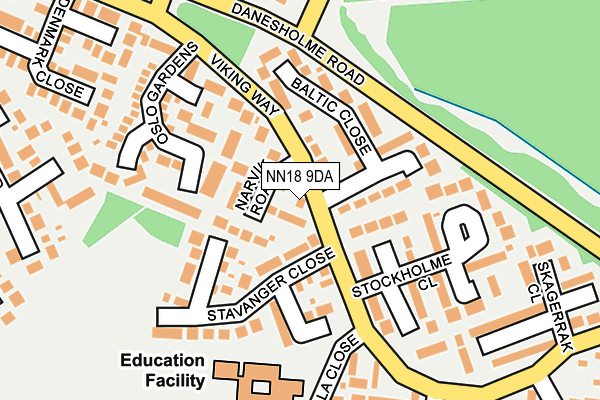 NN18 9DA map - OS OpenMap – Local (Ordnance Survey)