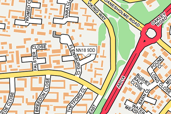 NN18 9DD map - OS OpenMap – Local (Ordnance Survey)