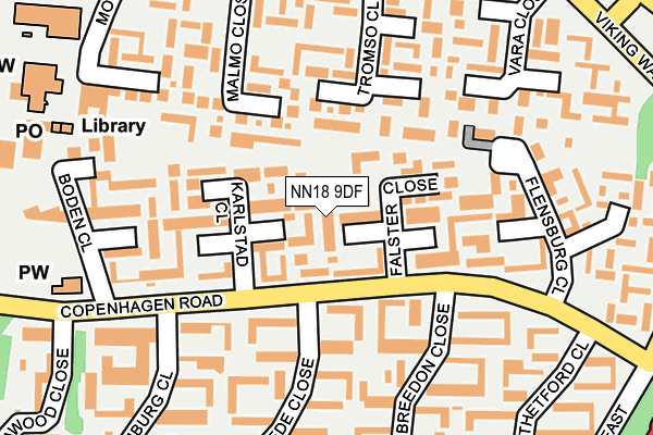 NN18 9DF map - OS OpenMap – Local (Ordnance Survey)