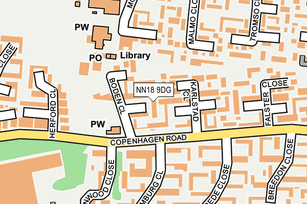 NN18 9DG map - OS OpenMap – Local (Ordnance Survey)