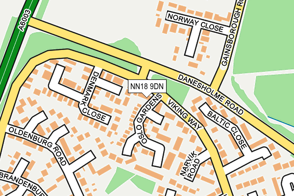 NN18 9DN map - OS OpenMap – Local (Ordnance Survey)