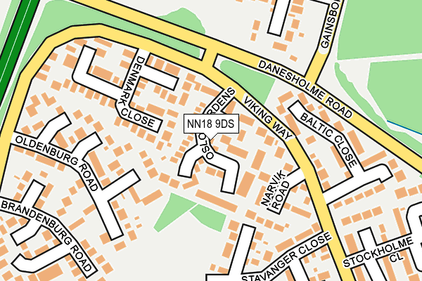 NN18 9DS map - OS OpenMap – Local (Ordnance Survey)