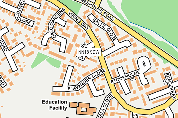 NN18 9DW map - OS OpenMap – Local (Ordnance Survey)