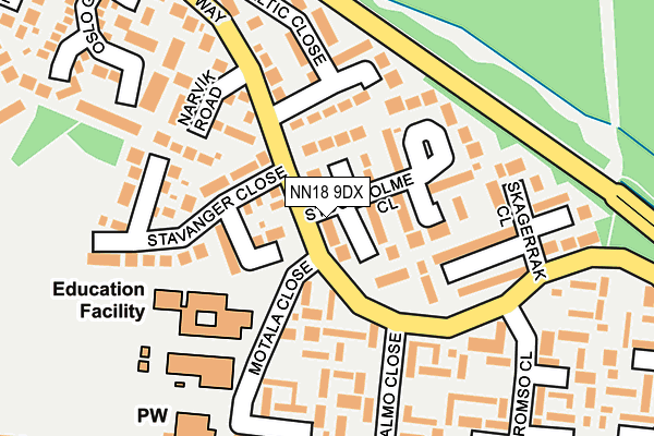 NN18 9DX map - OS OpenMap – Local (Ordnance Survey)