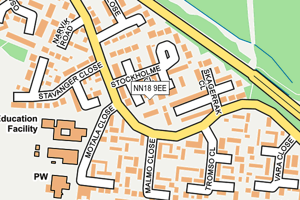 NN18 9EE map - OS OpenMap – Local (Ordnance Survey)