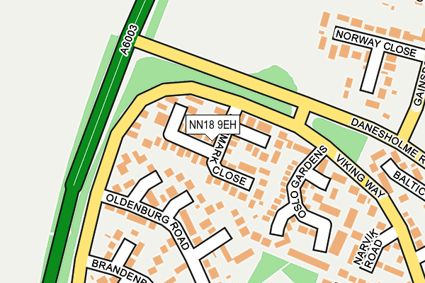 NN18 9EH map - OS OpenMap – Local (Ordnance Survey)