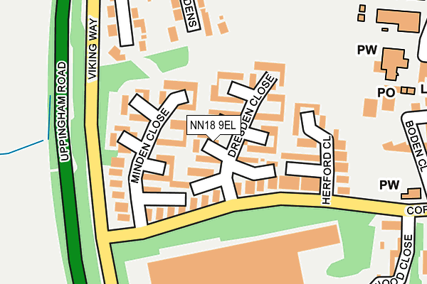 NN18 9EL map - OS OpenMap – Local (Ordnance Survey)