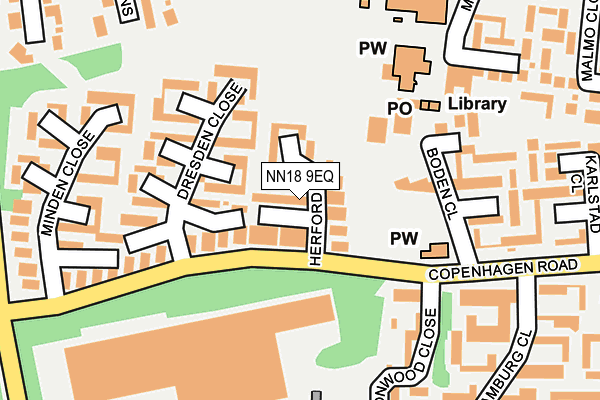 NN18 9EQ map - OS OpenMap – Local (Ordnance Survey)
