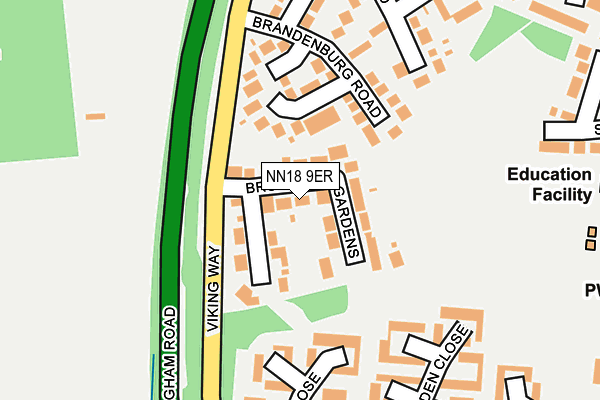 NN18 9ER map - OS OpenMap – Local (Ordnance Survey)