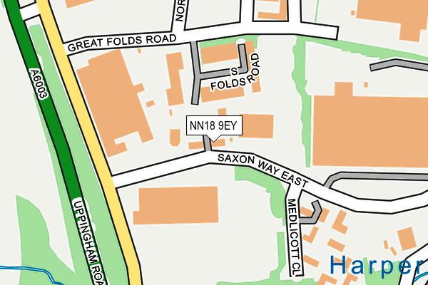 NN18 9EY map - OS OpenMap – Local (Ordnance Survey)