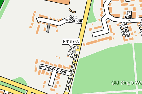 NN18 9FA map - OS OpenMap – Local (Ordnance Survey)