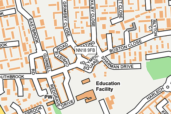 NN18 9FB map - OS OpenMap – Local (Ordnance Survey)