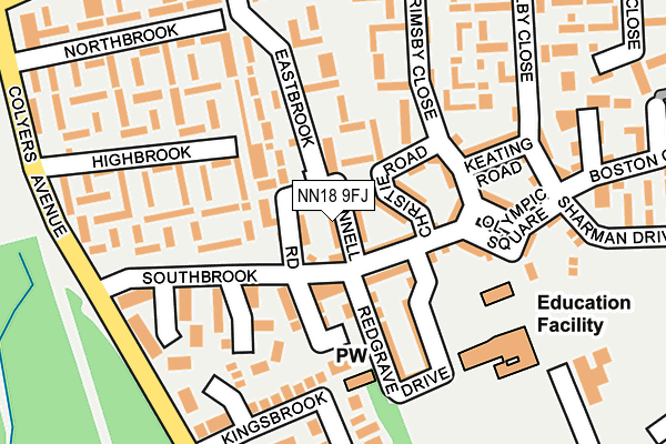 NN18 9FJ map - OS OpenMap – Local (Ordnance Survey)