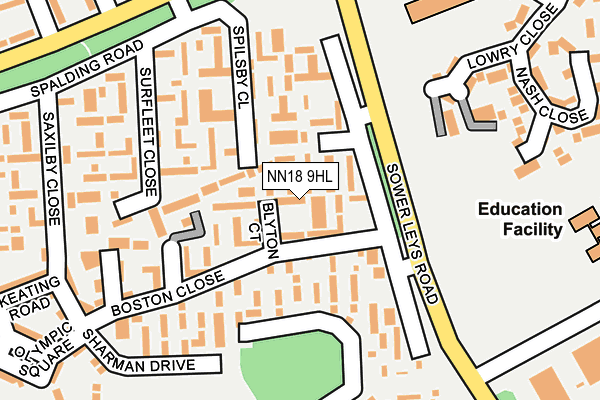 NN18 9HL map - OS OpenMap – Local (Ordnance Survey)