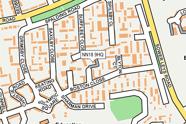 NN18 9HQ map - OS OpenMap – Local (Ordnance Survey)