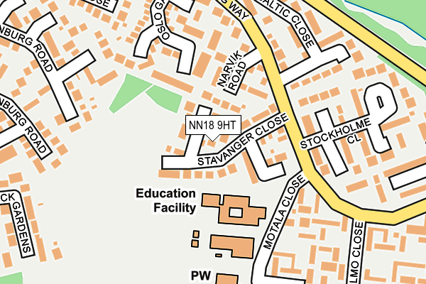 NN18 9HT map - OS OpenMap – Local (Ordnance Survey)