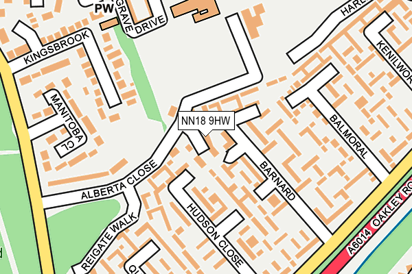 NN18 9HW map - OS OpenMap – Local (Ordnance Survey)