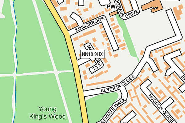 NN18 9HX map - OS OpenMap – Local (Ordnance Survey)