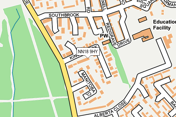 NN18 9HY map - OS OpenMap – Local (Ordnance Survey)