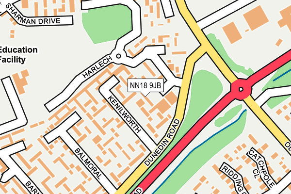 NN18 9JB map - OS OpenMap – Local (Ordnance Survey)