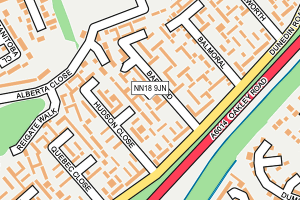 NN18 9JN map - OS OpenMap – Local (Ordnance Survey)