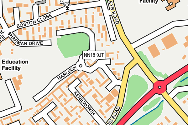 NN18 9JT map - OS OpenMap – Local (Ordnance Survey)