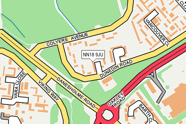 NN18 9JU map - OS OpenMap – Local (Ordnance Survey)