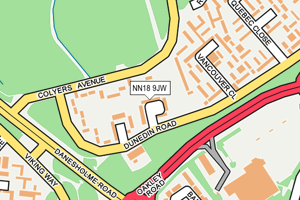 NN18 9JW map - OS OpenMap – Local (Ordnance Survey)