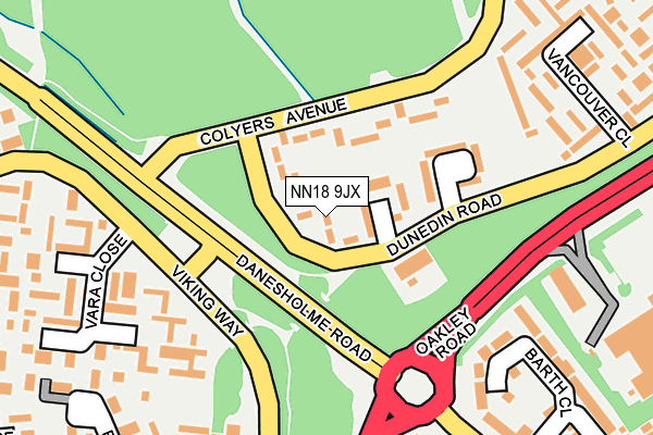 NN18 9JX map - OS OpenMap – Local (Ordnance Survey)