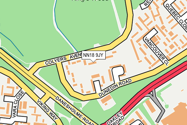 NN18 9JY map - OS OpenMap – Local (Ordnance Survey)