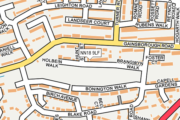 NN18 9LF map - OS OpenMap – Local (Ordnance Survey)