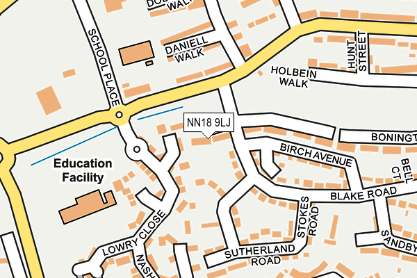 NN18 9LJ map - OS OpenMap – Local (Ordnance Survey)