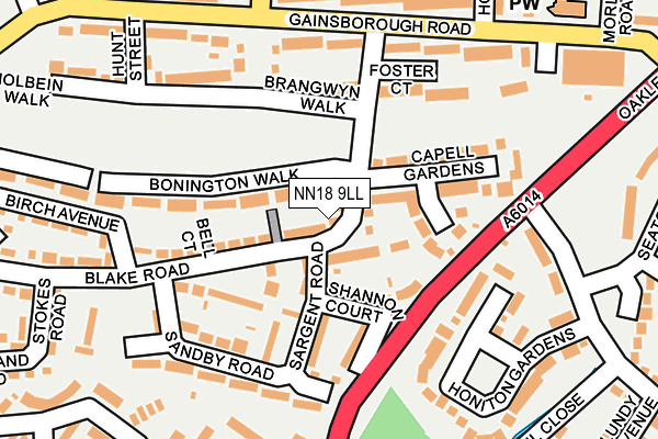 NN18 9LL map - OS OpenMap – Local (Ordnance Survey)