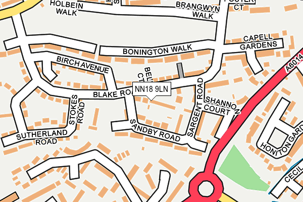 NN18 9LN map - OS OpenMap – Local (Ordnance Survey)