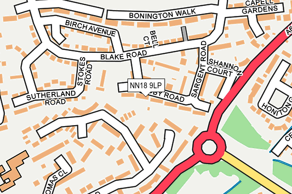 NN18 9LP map - OS OpenMap – Local (Ordnance Survey)