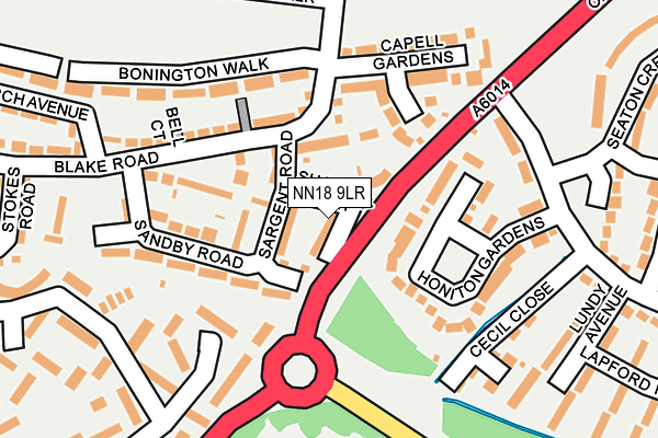 NN18 9LR map - OS OpenMap – Local (Ordnance Survey)