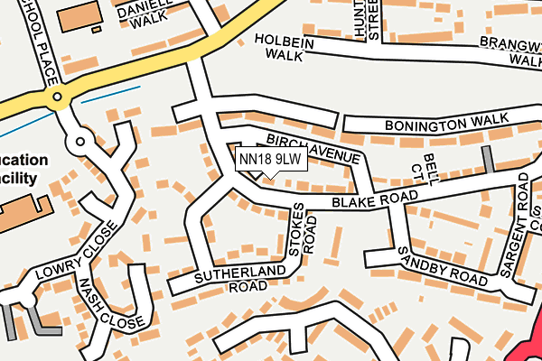 NN18 9LW map - OS OpenMap – Local (Ordnance Survey)