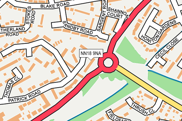 NN18 9NA map - OS OpenMap – Local (Ordnance Survey)