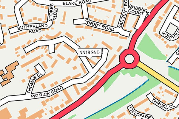 NN18 9ND map - OS OpenMap – Local (Ordnance Survey)