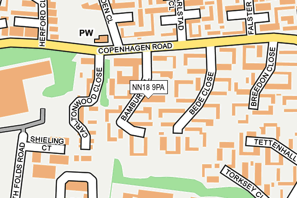 NN18 9PA map - OS OpenMap – Local (Ordnance Survey)