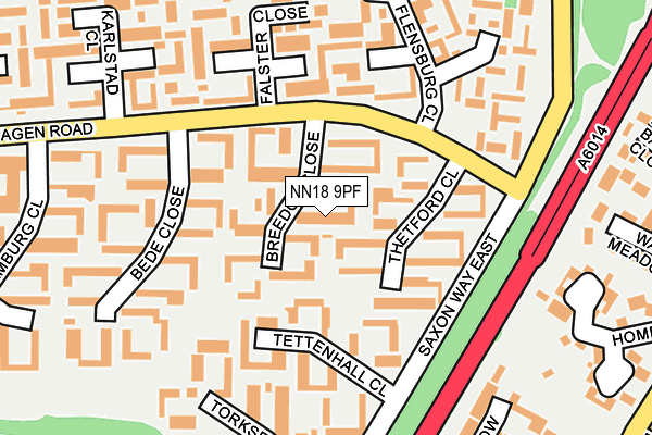 NN18 9PF map - OS OpenMap – Local (Ordnance Survey)