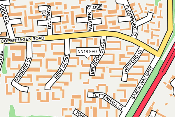 NN18 9PG map - OS OpenMap – Local (Ordnance Survey)