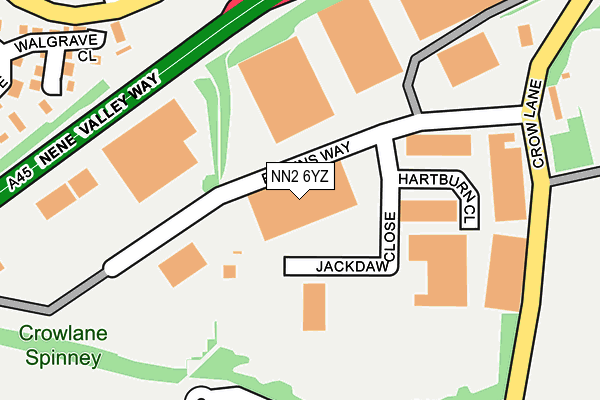 NN2 6YZ map - OS OpenMap – Local (Ordnance Survey)